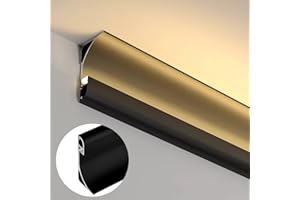 JARBIH 5PACK 1 Meter Led Aluminum Profile Light Linear, Led Channel Holder for Corner Ceiling Floor Wall Washer Decor Lighting(Black)