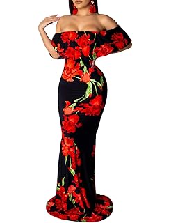 hawaiian evening party dress Oxblood Red Long Dress M