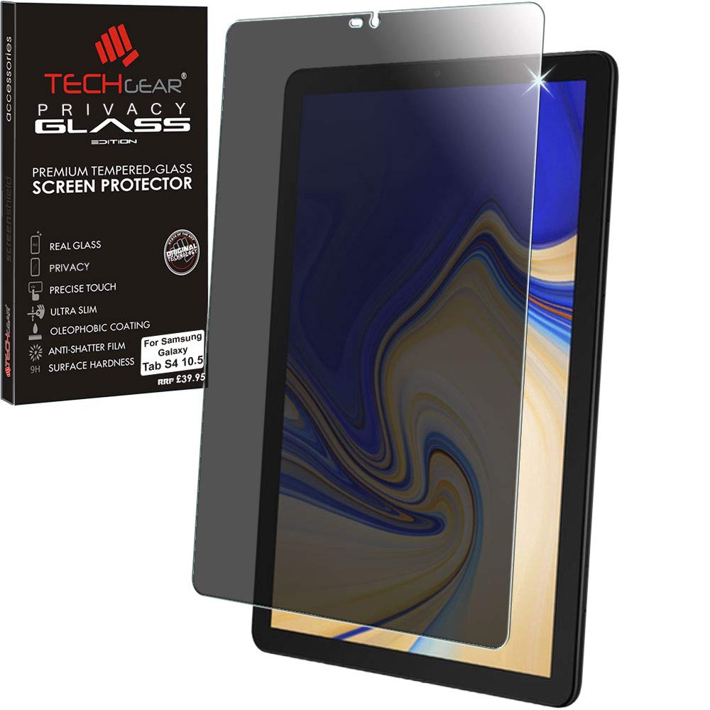 TECHGEAR Anti Spy Screen Protector Compatible for Samsung Galaxy Tab S4 10.5" (SM-T830 Series) - PRIVACY GLASS Edition Genuine Tempered Glass Screen Protector Guard Cover