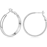 Gacimy 14K Gold Plated Hoop Earrings for Women, 14k Real Gold Plated with 925 Sterling Silver Post, Hypoallergenic Lightweight Thick Hoops Earrings for Women Trendy