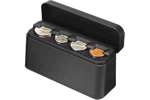 ANCHOM Coin Holder for Car, Larger Capacity Car Change Coin Holder Organizer, Coin Dispenser Storage Fit for Most Car Trucks Accessories