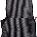 KINGO HOME 2 Pack Adjustable Extra Long Ties Chef Cooking Apron with Pockets Kitchen Bib Apron, Black/White Pinstripe (32 x 27 Inches)