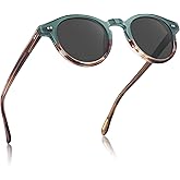 AVAWAY Small Face Womens Mens Sunglasses Polarized – Round Acetate Frame UV400 Protection for Driving Vacation Summer Outings