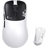 ATTACK SHARK V2 AIR Wireless 8K Gaming Mouse,52g Lightweight-White Black | 60K DPI,PAW3955 MAX Sensor,Nordic 54L15 MCU,2.4G/BT/Wired,100M Optical Switches,0.168ms Latency,300mAh Battery for PC Mac FPS