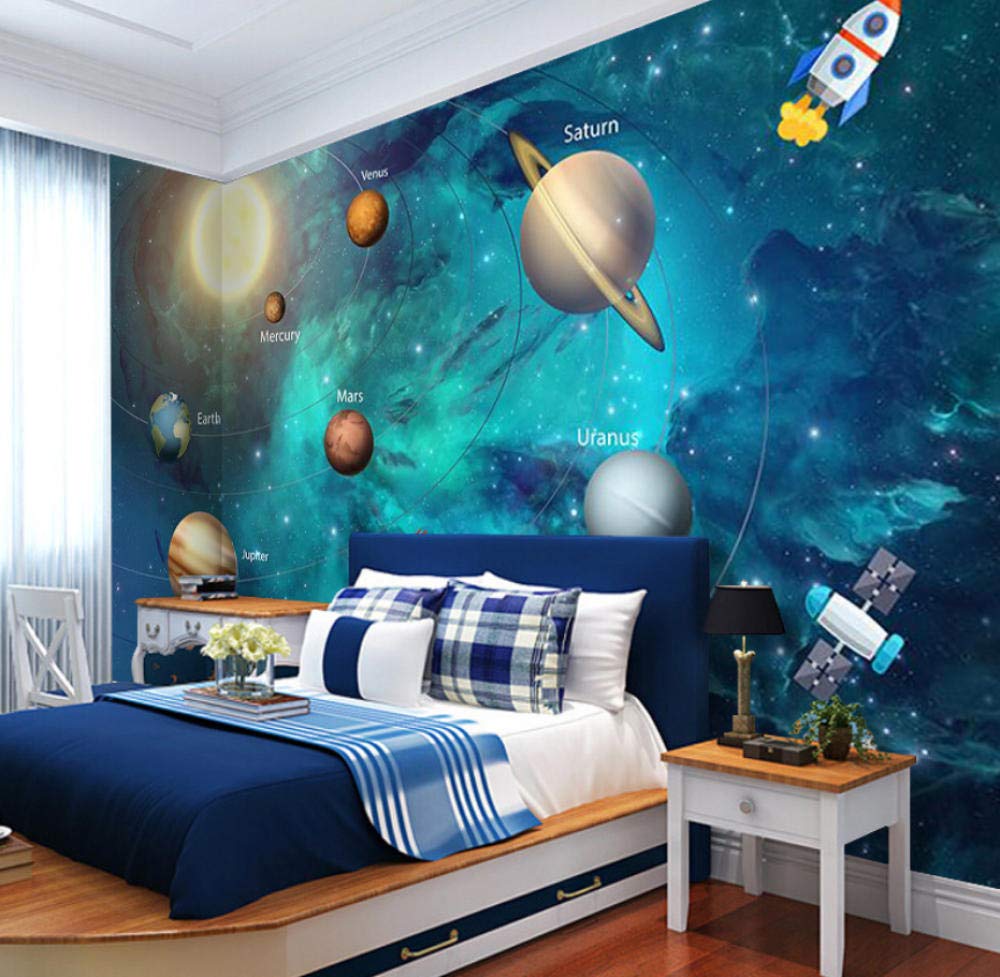 Yynight 3D Wallpaper Space Universe Children Room Starry Sky Planet