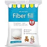 BUTUZE Polyester Premium Fiber Fill, High Resilience Fiber, Stuffing for Small Dolls Part Pillow Comforter DIY, 250g/8.8oz, R