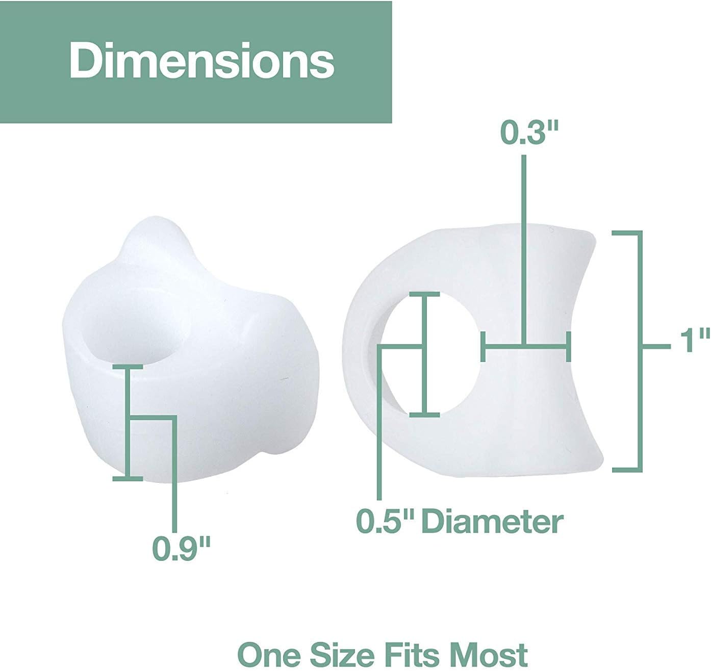 ZenToes Gel Toe Separators for Overlapping Toes, Bunions, Big Toe Alignment, Corrector and Spacer - 4 Pack (White): Health & Personal Care
