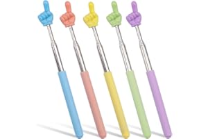ZECKZOIN Telescopic Teachers Pointer, Finger Pointer Stick Extendable Hand Pointer Classroom Pointers for Elementary School Kindergarten Teacher, Classroom Supplies(5 PCS, Upgrade Size)