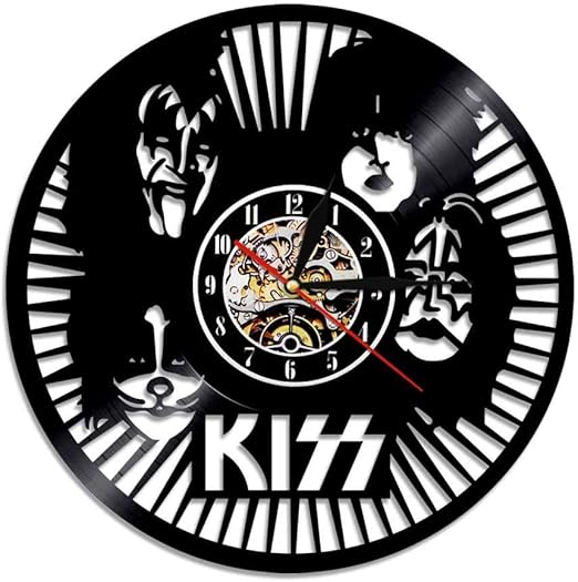 Hoxmoma Kiss Reloj De Pared De Vinilo Diseno De Arte Vintage