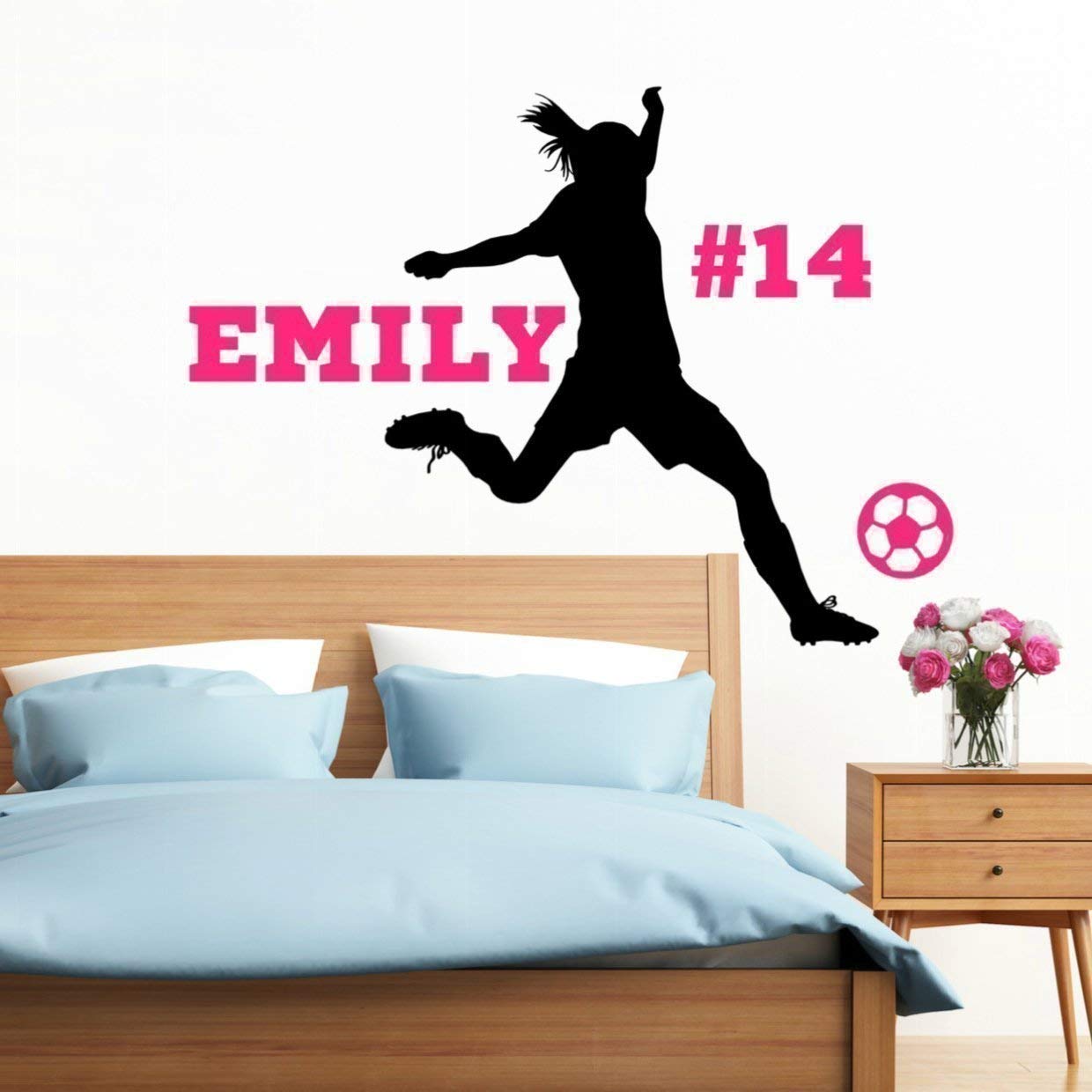 Amazon Com Personalized Girls Soccer Wall Decal Girls Futbol