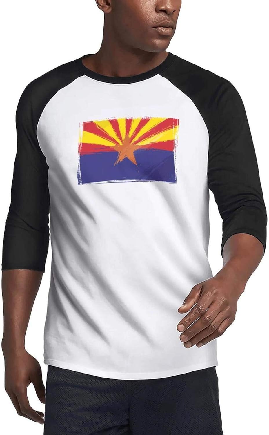 Funny T Shirt for Men Arizona State Distressed Flag Cotton