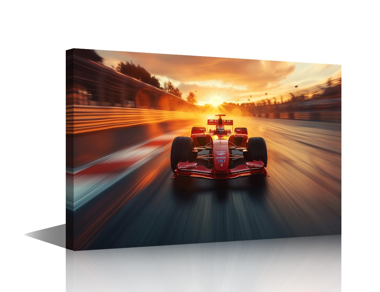 TISHIRON Super Car Framed Art Racing Car Canvas Print Paintings Sports Car Wall Art for Men Boys Bedroom Game Room 1 Piece Wall Decor Car Wall Paintings Framed Ready to Hang 24" Wx16 H