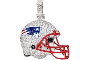 GLD Officially Licensed NFL Sports Team Helmet Pendant - Gold Plated Iced Out Football Necklace Charm