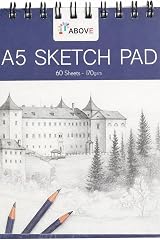 1ABOVE Artists Sketch Pad 170gsm 60 Sheets A5 Spiral Bound