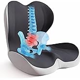 KINEMORA Seat Cushion for Office Chair and Car, Back & Tailbone Pain Relief, Raised Cushion for Back and Butt, Improves Sitting Posture, Ergonomic Memory Foam Lumbar Cushion, Double-Sided Anti-Slip