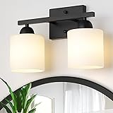 Mecgirn Milk Glass Bathroom Vanity Light Over
