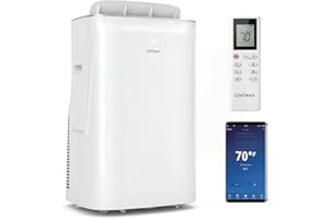 COSTWAY 15000 BTU Inverter Portable Air Conditioner, Smart Wifi Enabled Cooling & Heating Unit w/Fan, Dehumidifier, Auto Swin