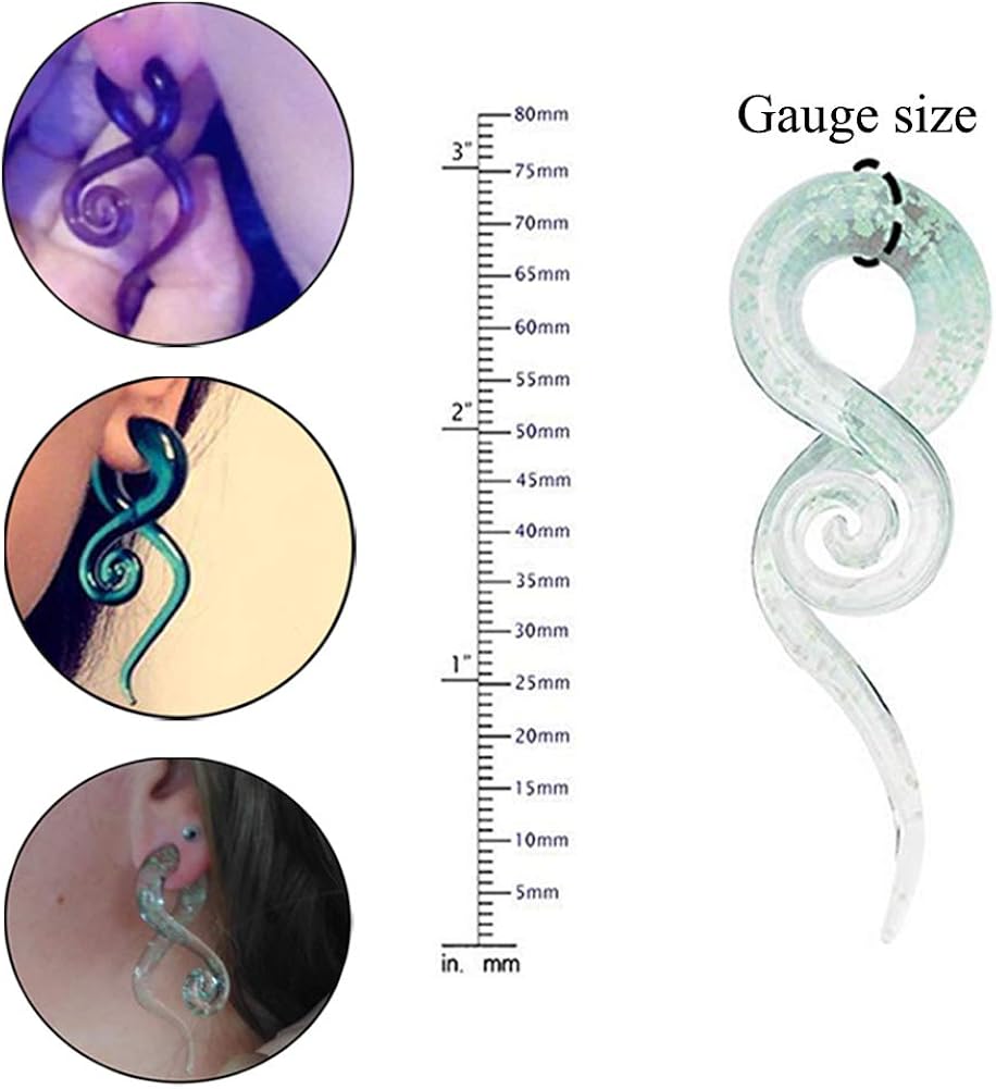 Amazon.com: Oyaface - 2 dilatadores de oreja de cristal en ...