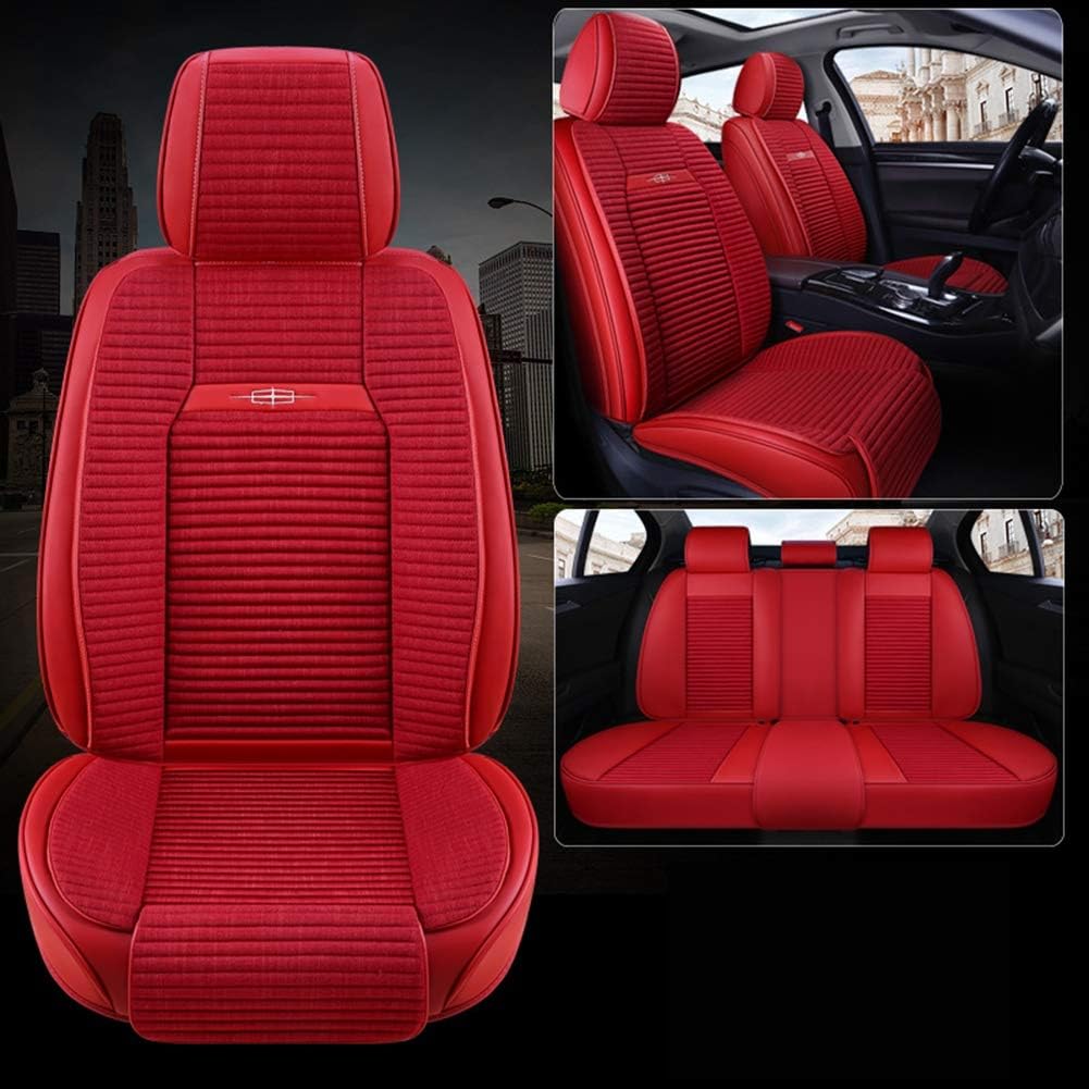 Amazon ミニすべてのモデルのユニバーサルリネンカーシート カバー フロントとリア クーパーカントリーマンクーパーペースマンカースタイリングカーアクセサリー 赤 シートカバー 車 バイク