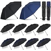 Hillban Set of 12 Windproof Travel Umbrellas Bulk Portable Folding Compact Umbrella for Rain Sun for Wind Backpack Men Women