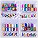 40 Rolls Starry Sky Nail Foil Adhesive Transfer Sticker Tips, EBANKU Nail Art Stickers Tips Wraps Foil Transfer Adhesive Glitters Acrylic DIY Decoration Kit(4 Boxes)