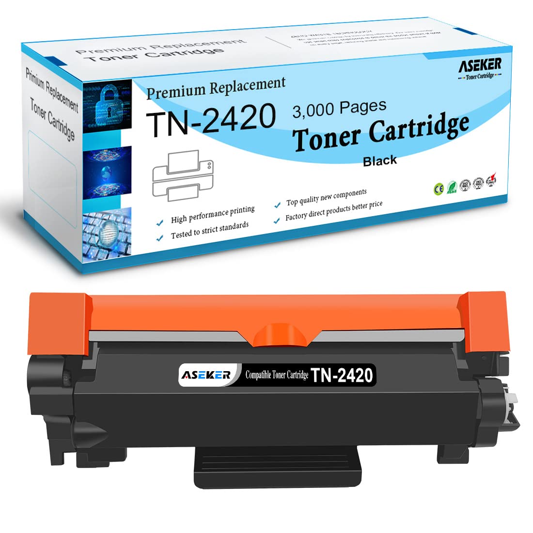 Compatible TN-2420 TN2420 Toner Cartridge 3000 Pages for Brother HL-L2310D HL-L2350DW HL-L2370DN HL-L2375DW DCP-L2510D DCP-L2530DW DCP-L2550DN MFC-L2710DN MFC-L2710DW MFC-L2730DW MFC-L2750DW Printers