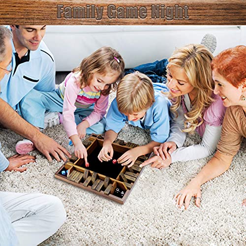 Vahome Wooden Shut The Box Game 4 Players, Classic Board Game for Kids