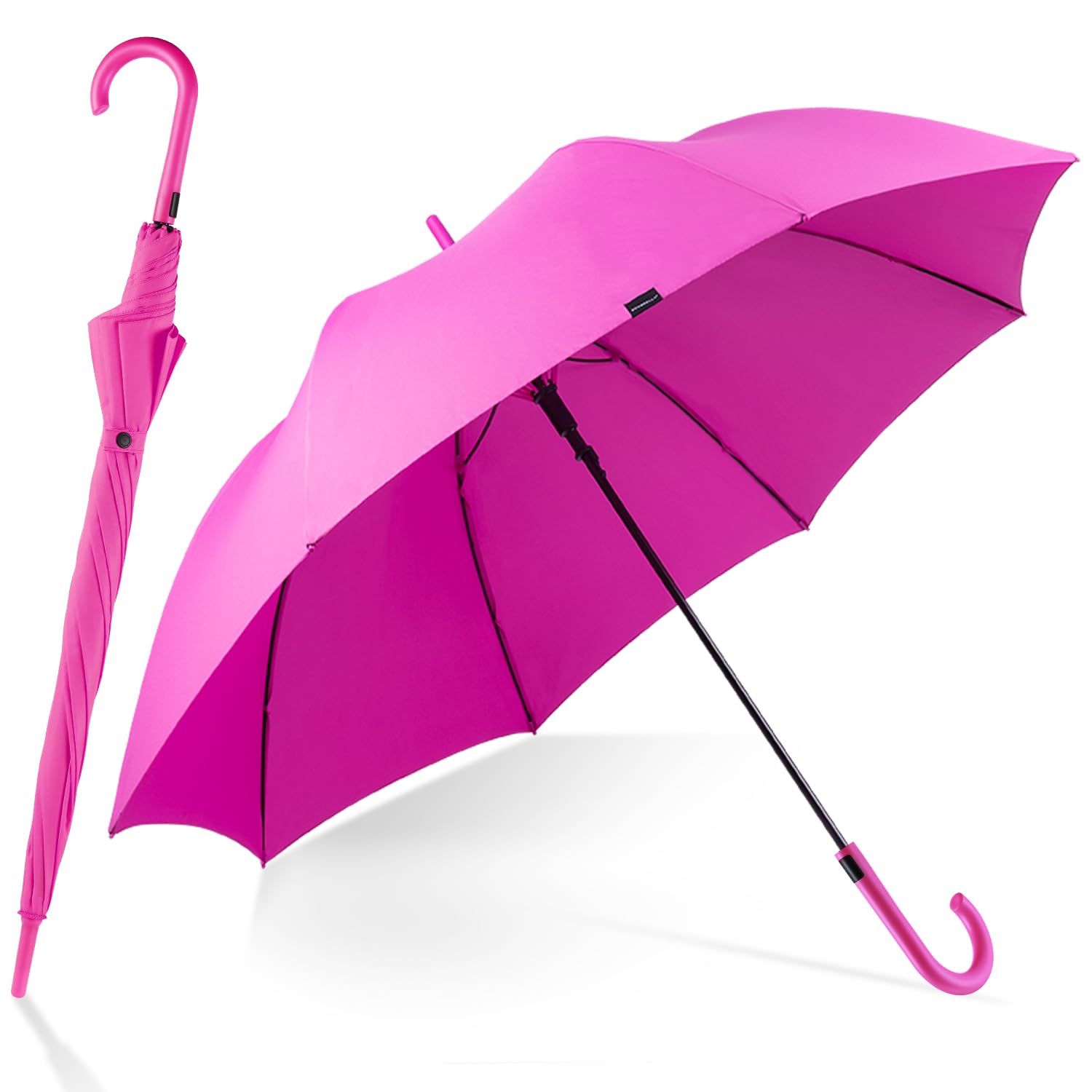 RUMBRELLA Hot Pink Golf Umbrellas 50IN Large Oversize Windproof,Auto Open Umbrella for Men and Women