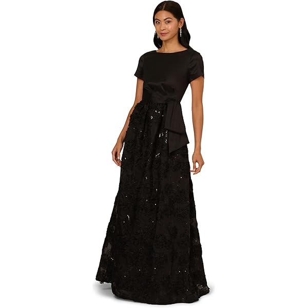 Amazon.com: Adrianna Papell Women's Beaded Mesh and Taffeta Gown, Black, 6  : Clothing, Shoes & Jewelry