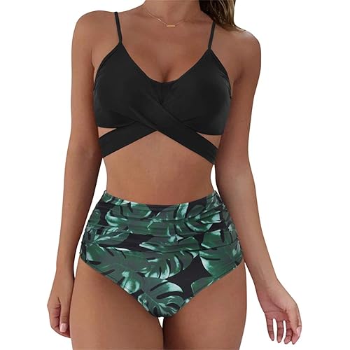 SUUKSESS Women Wrap Bikini Set Push Up High Waisted 2 Piece Swimsuits