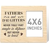 RJYMK Father Daughter Gift Wood Photo Frame, Father & Daughter Never Part in Heart, Christmas Birthday Father's Day Picture Frame Gifts for Dad Father Daughter Best Dad Ever Gift