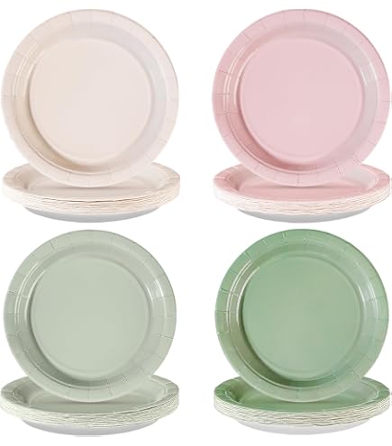 Amscan Day In Paris Square Paper Plates - 8.25" Plates, 8 Count (Multicolor)