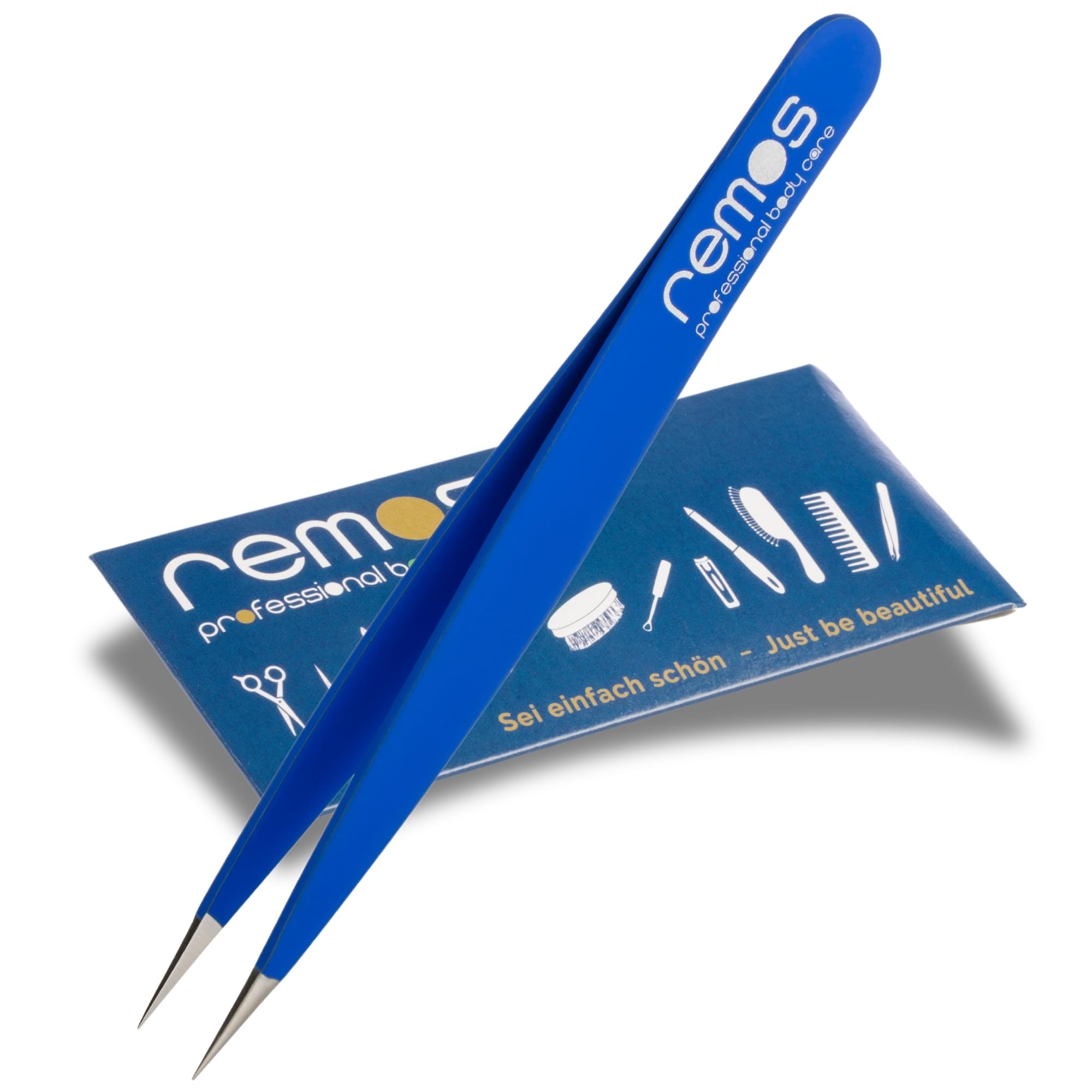 REMOS Splinter Tweezers with Extra fine tip Stainless Steel 9.5 cm - Blue