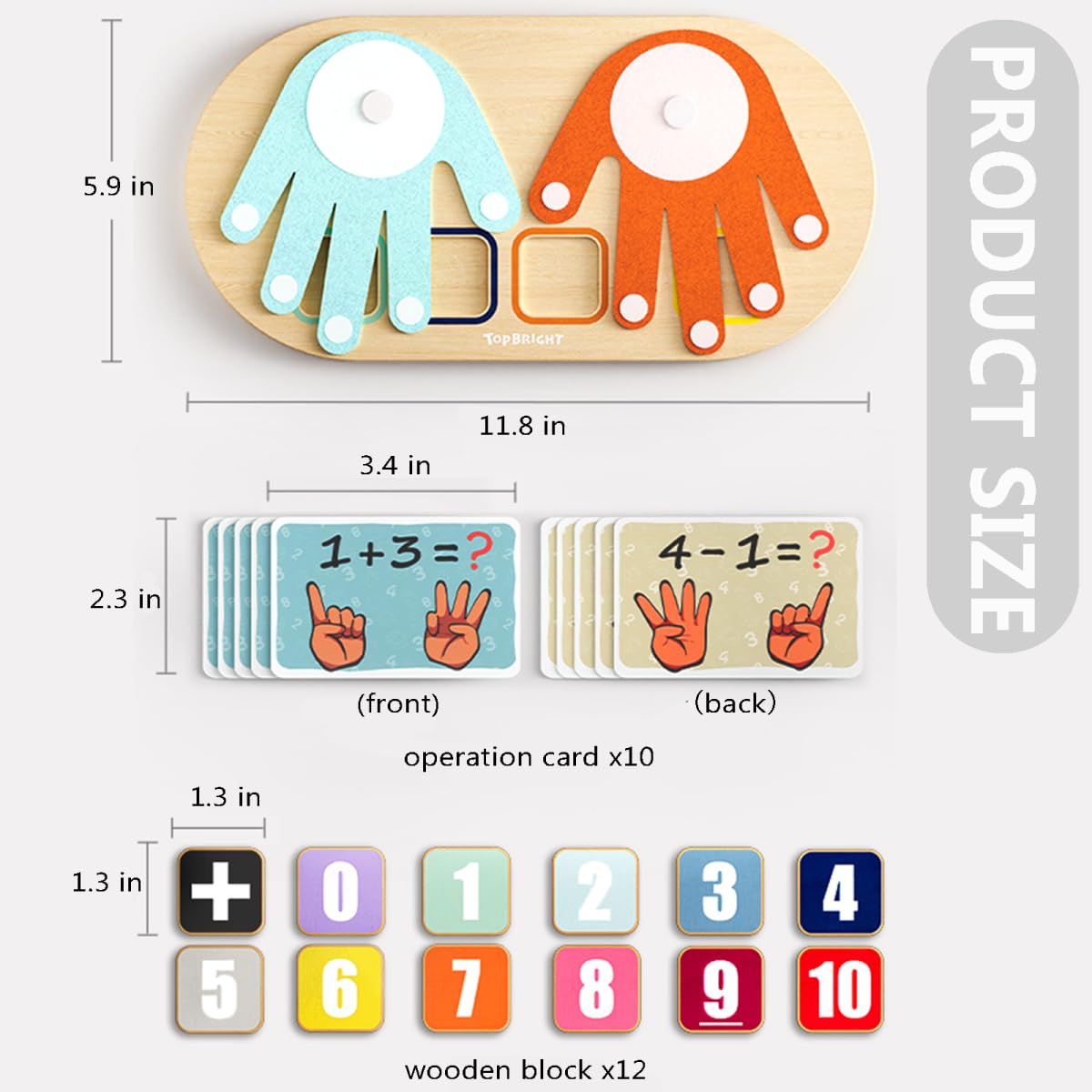 TOP BRIGHT Preschool Learning Toys for Toddlers 2-4, Montessori Toys for 3 4 5 Year Old Sorting Stacking Toys, Educational Math Manipulatives Number Counting Blocks for Kids