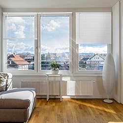 SEEYE Cordless Mini Blinds Aluminum Venetian Blind