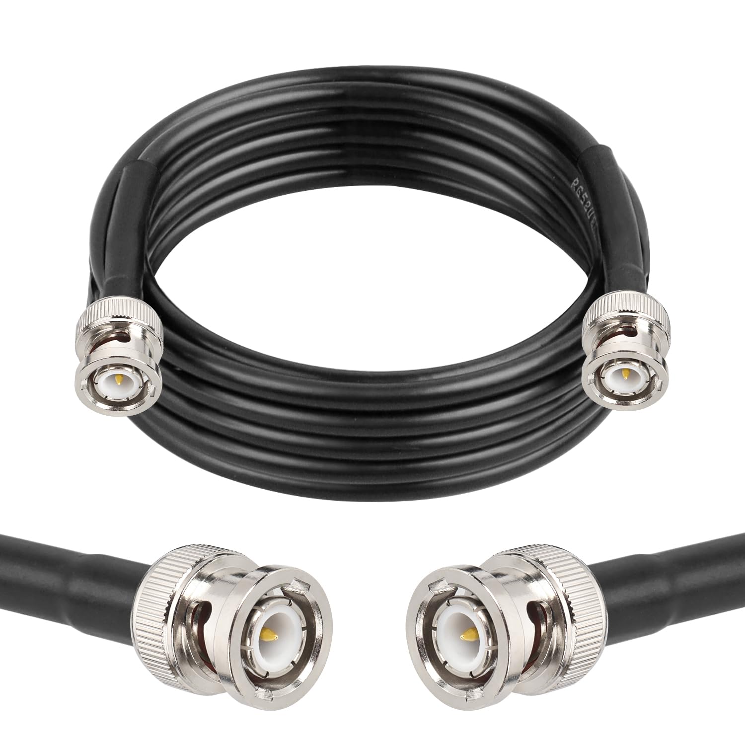 MOOKEERF BNC Male to BNC Male Coax Cable 10ft, 50 Ohm RG58 Coaxial Cable with BNC Connectors