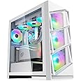 Segotep T3 White Mid-Tower ATX Gaming PC Case, Support Top & Side 360mm Radiators, GPU Snap-On Opening & Closing Front Panel, Type-C Ready, Tool-Free Disassemble (Pre-Install One ARGB & PWM Fan)