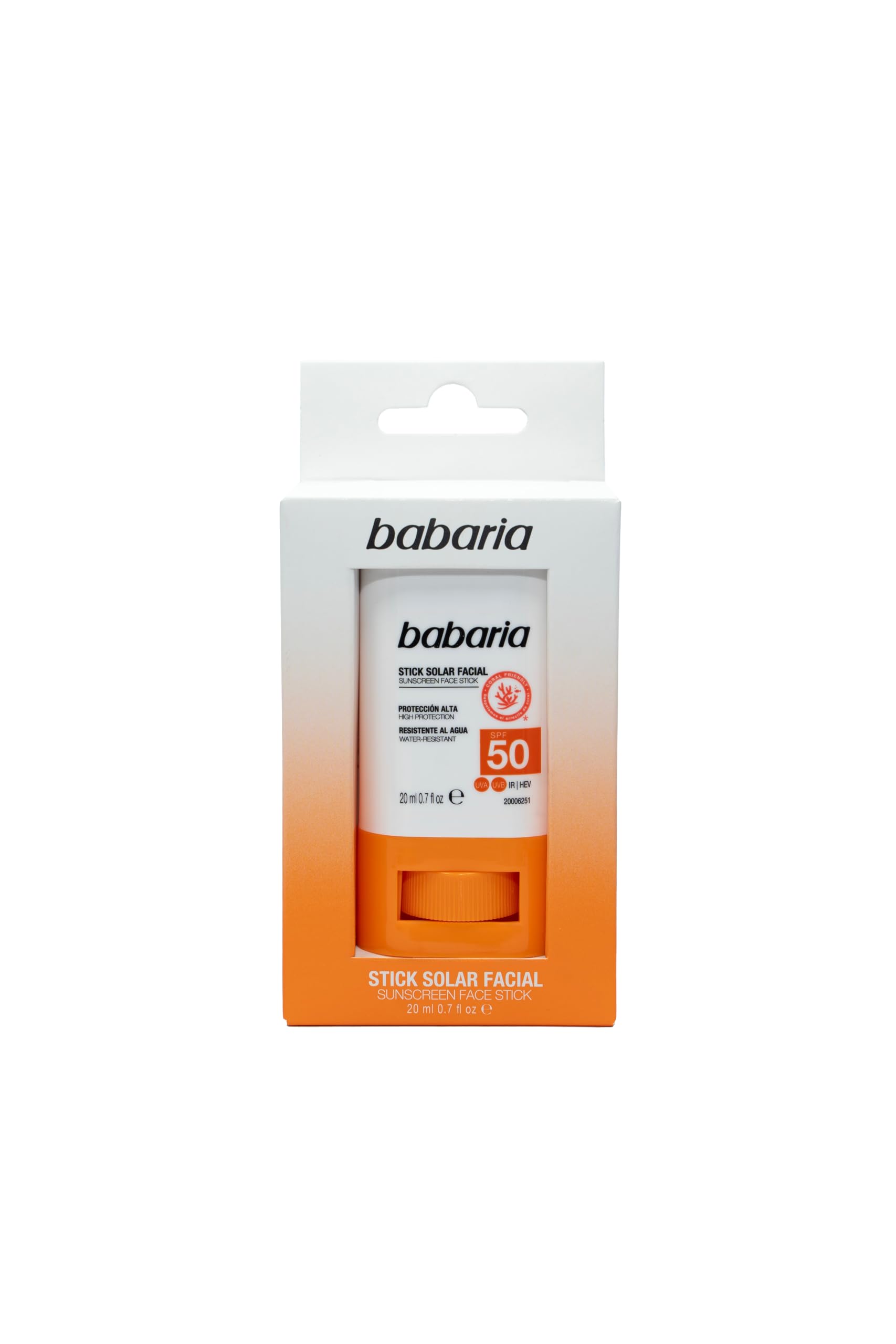 Babaria Unisex BABARIA SUNSCREEN STICK SPF50 20GR, Black, Only UK