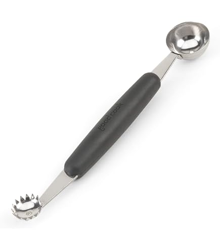 Cuillère Parisienne Double – 30 Mm Et 27 Mm, Acier Inoxydable, Pour Boules De Fruits, Glace, Melon