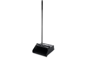Carlisle FoodService Products Duo-Pan Upright Dust Pan with Serrated Yoke for Home, Restaurants, Kitchen, Lobby, And Office, Plastic, 30 Inches, Black