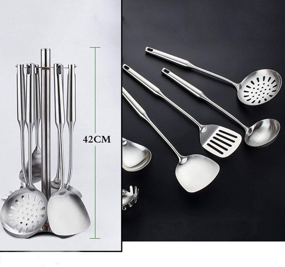 Stainless Steel Cooking Utensil Set - 7 Pcs Cooking Utensils,Non-rusting and Non-deforming Metal Kitchenware.: Kitchen & Dining
