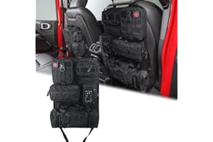 JIMIKAY Universal Tactical Seat ​Back Organizer Vehicle Molle Panel Organizer Storage Bag with 5 Detachable Molle Pouch for All Vehicel Such as Jeep,Truck,SUV, Car, Ford,Chevy etc