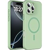 EXZLLEN Magnetic for iPhone 16 Pro Max Case, Compatible with MagSafe, Full Camera Protection, Military-Grade Protection 3.0mm Thicken Silicone Phone Cover for 16 ProMax 6.9", Matcha Green