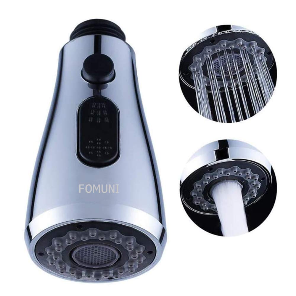 2 Function Kitchen Faucet Spray Head Replacement Part - Pull Out Settings Shower Head for Kitchen Bathroom Mixer Tap Faucet, Chrome Finish, G 1/2 Connector