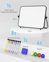 Nicpro Dry Erase Small Whiteboard A3 30x40cm Magnetic Dual Sided with Stand view 6