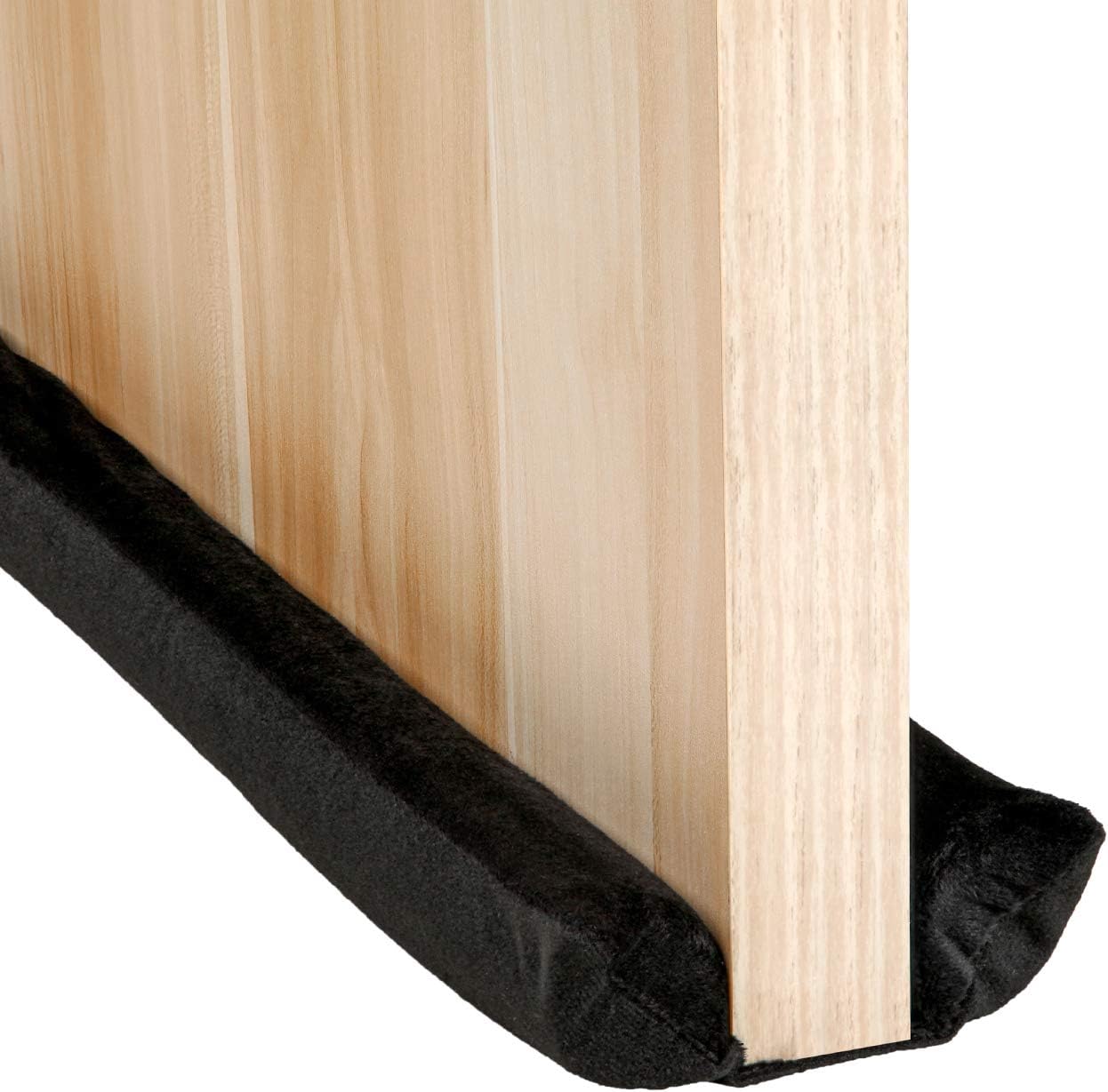 Draft Stoppers - VERGILIUS Under Door Draft Stopper,Improved Adjustable Double Draft Noise Blocker Sweep for Sound Dust Proof (Black)