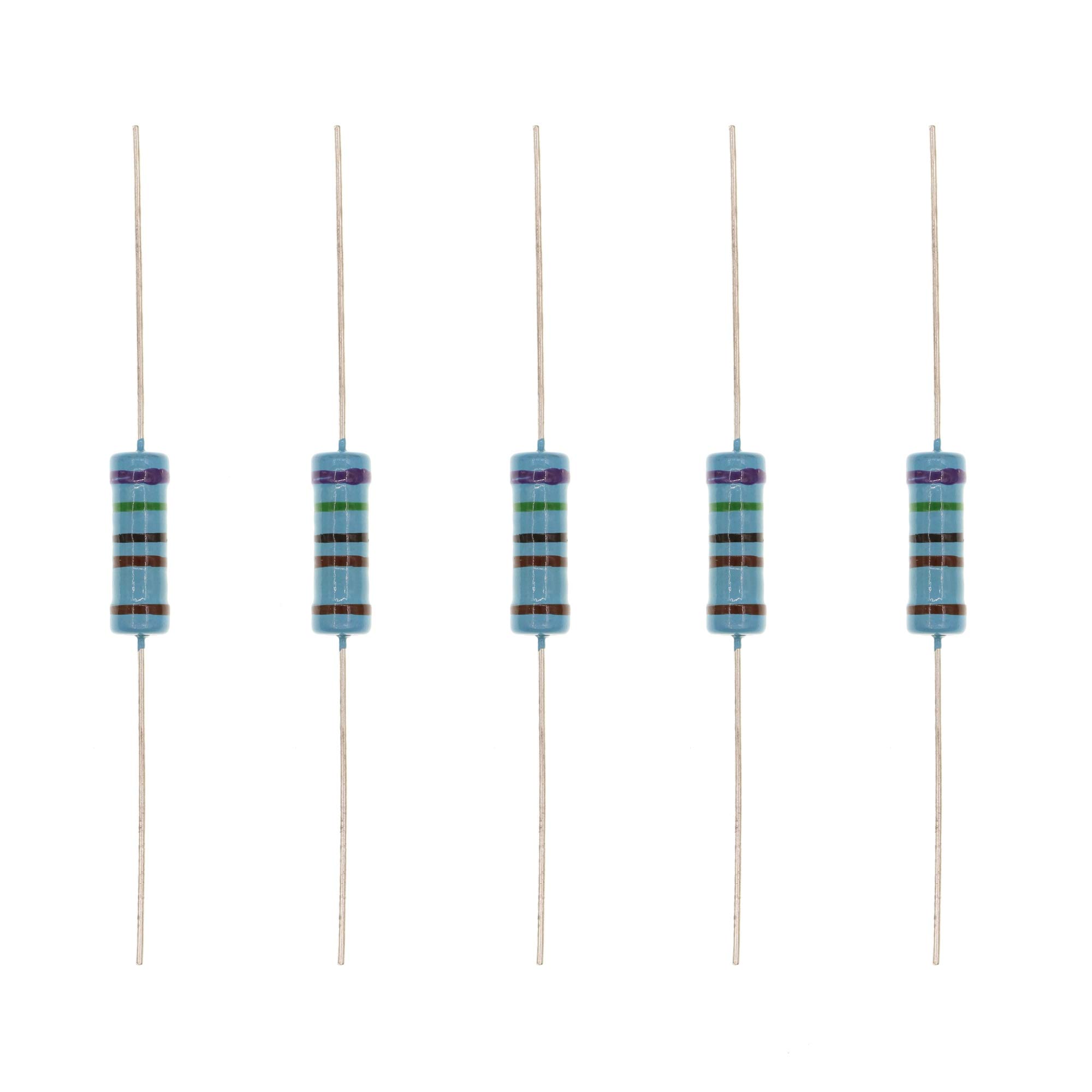 HUABAN 20PCS 3W 3 Watts 7K5 Ohm 1% Metal Film Resistor