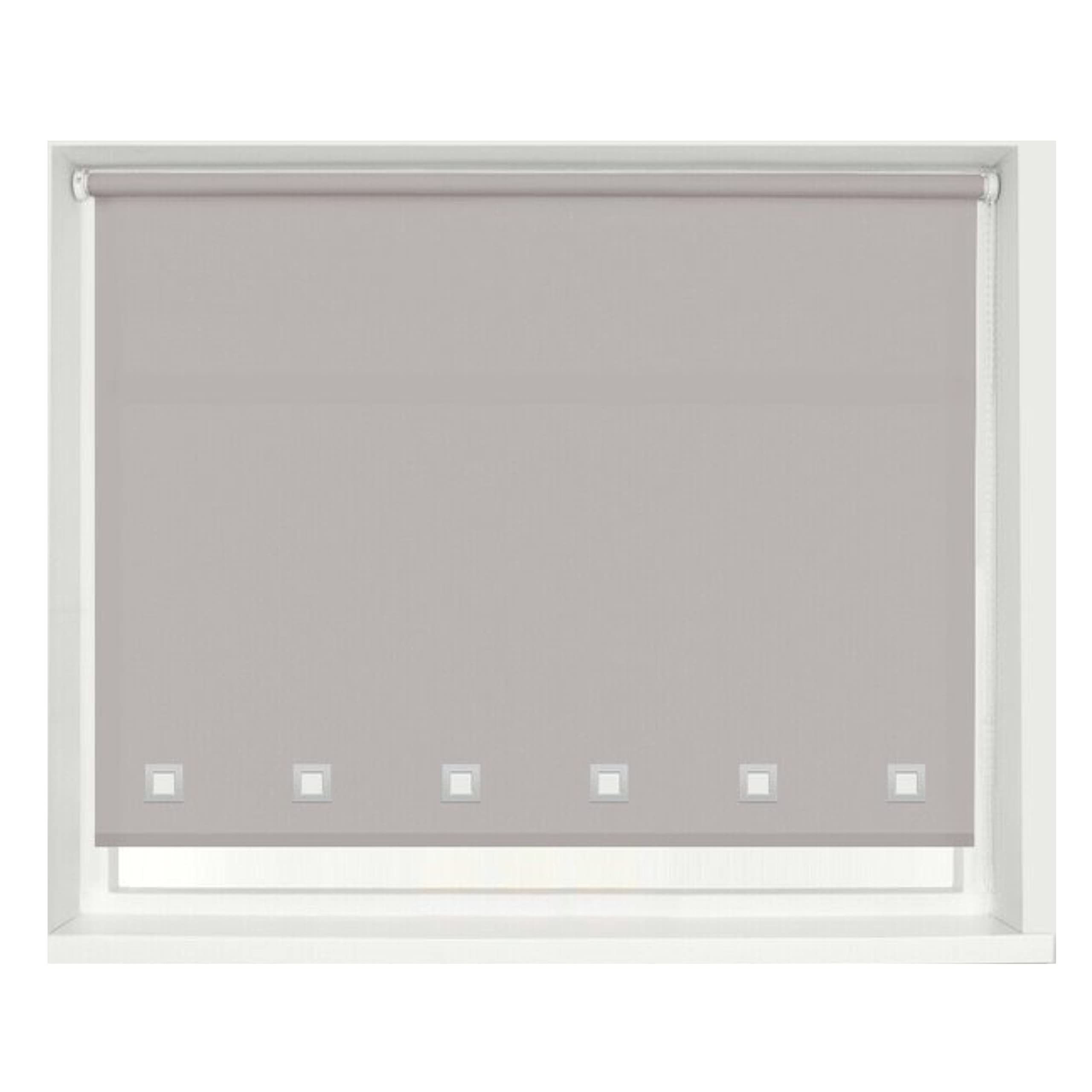 100% Polyester Square Eyelet Trimmable Daylight Roller Blinds (60cm Wide x 165cm Drop, Light Grey)