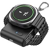 TQTHL Watch Charger for Galaxy Watch 7 Ultra, 2000mAh 2-in-1 Portable Charger for Samsung Galaxy Watch 7/Ultra/6/6 Classic/5/5 Pro/4/3/Active 2, for Samsung Gear S3/Sport Watch Charger with Keychain