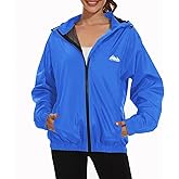 OSTOO Women's Running Cycling Lightweight Rain Jacket Waterproof with Hood Hiking Wind Breakers Pullover